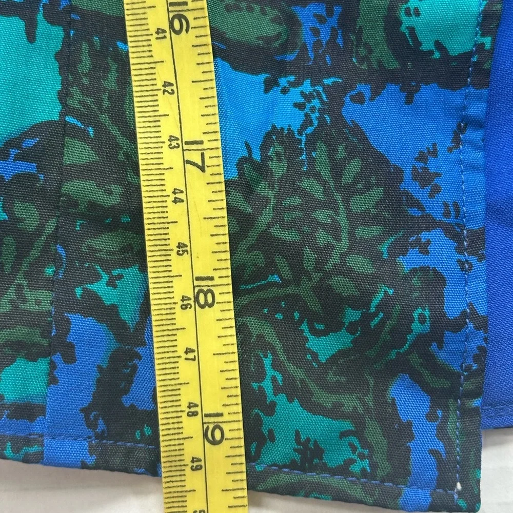 Thai silk by SIAM MALEE  blue / Green Patterned Women's light top sz 2
